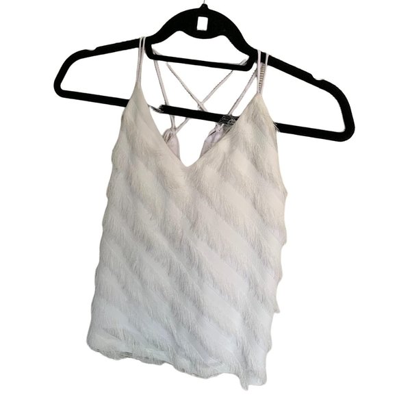 Fanco Linen Lined White Flapper Sleeveless Top - Picture 6 of 8
